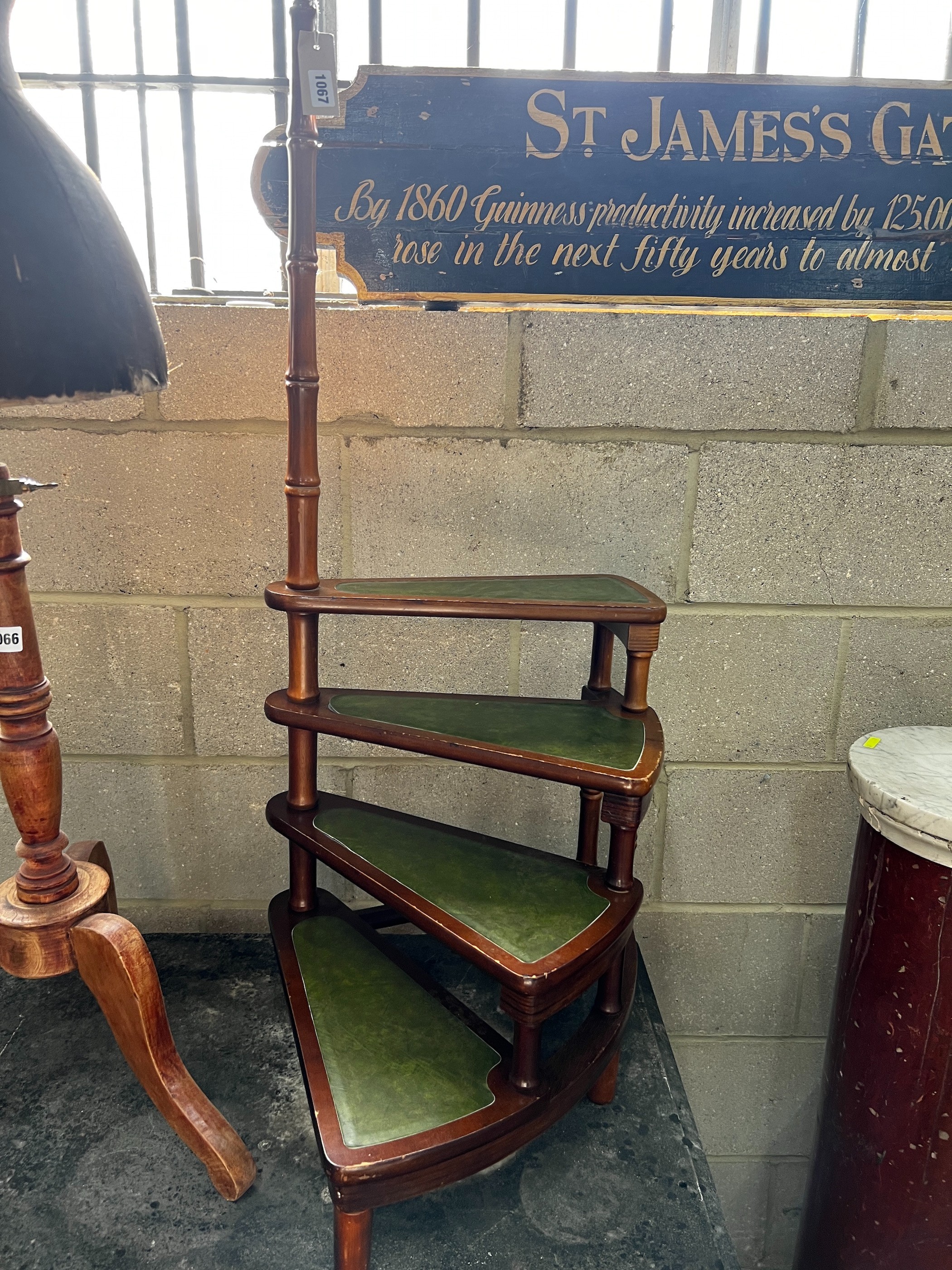 A set of reproduction Victorian style library steps, height 110cm